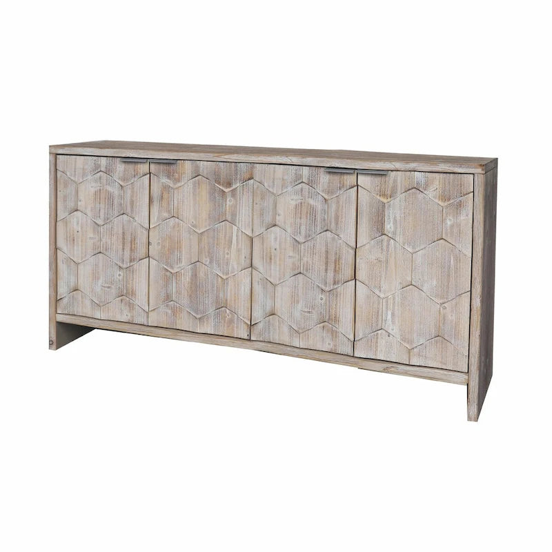Bahut de style rustique à 4 portes en bois