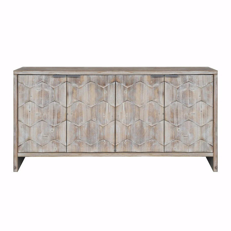 Bahut de style rustique à 4 portes en bois