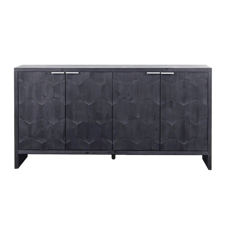 Bahut de style rustique à 4 portes en bois