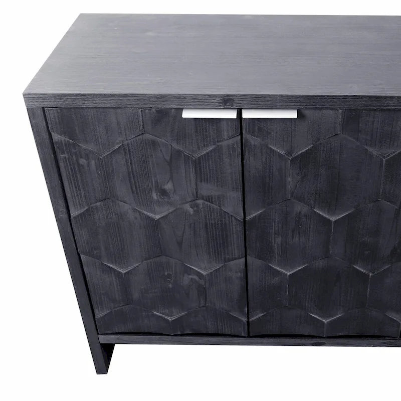 Bahut de style rustique à 4 portes en bois