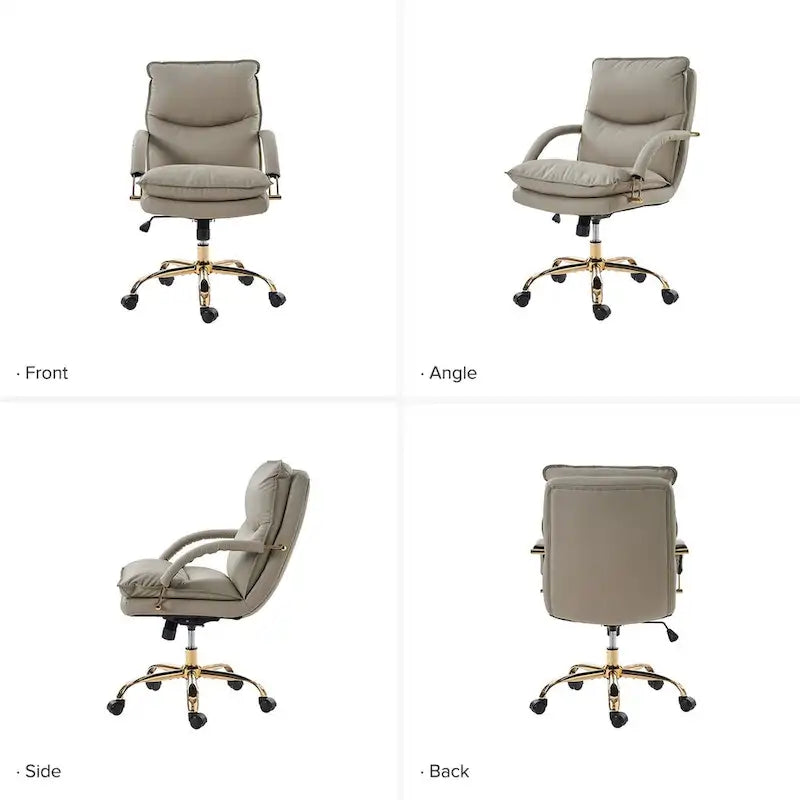 Chaise de bureau moderne en similicuir, réglable en hauteur, inclinable, avec base pivotante