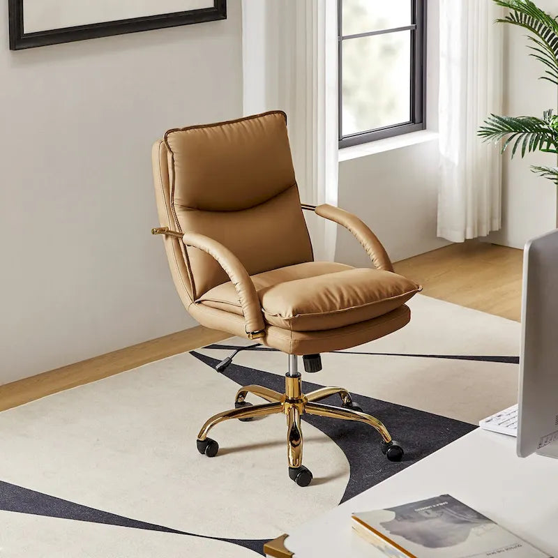 Chaise de bureau moderne en similicuir, réglable en hauteur, inclinable, avec base pivotante