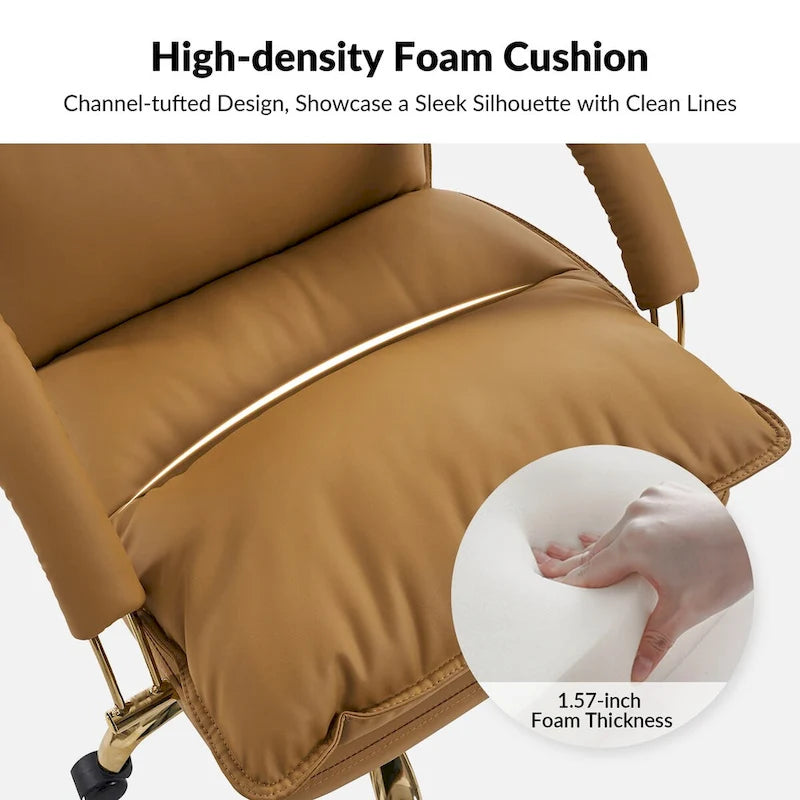 Chaise de bureau moderne en similicuir, réglable en hauteur, inclinable, avec base pivotante