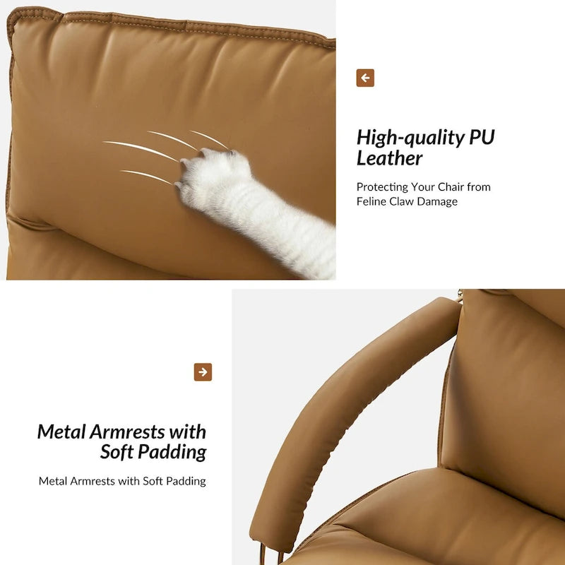 Chaise de bureau moderne en similicuir, réglable en hauteur, inclinable, avec base pivotante