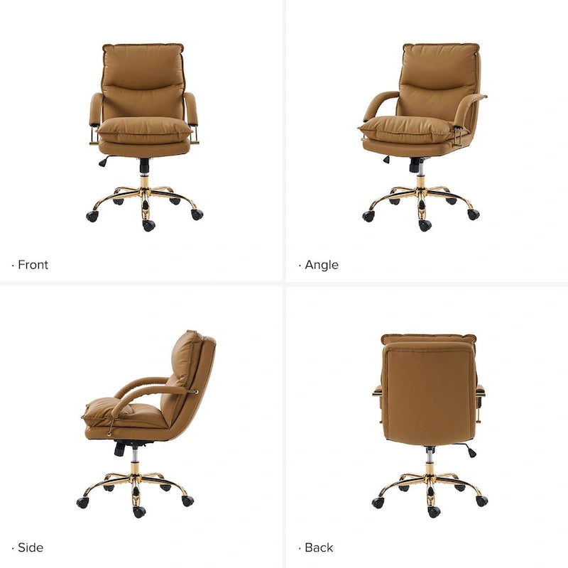 Chaise de bureau moderne en similicuir, réglable en hauteur, inclinable, avec base pivotante