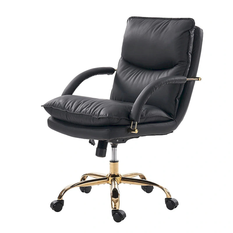 Chaise de bureau moderne en similicuir, réglable en hauteur, inclinable, avec base pivotante