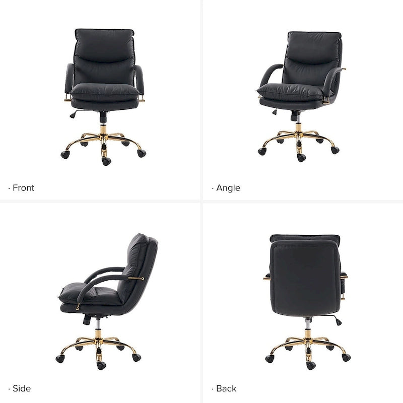 Chaise de bureau moderne en similicuir, réglable en hauteur, inclinable, avec base pivotante