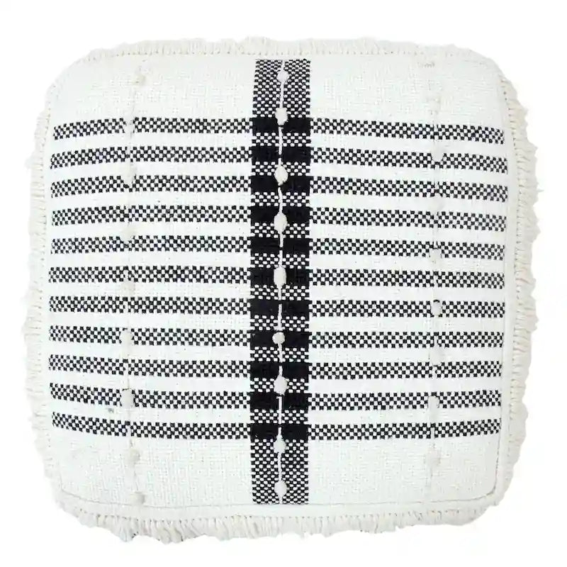 18 Ottomans en coton 100 % blanc