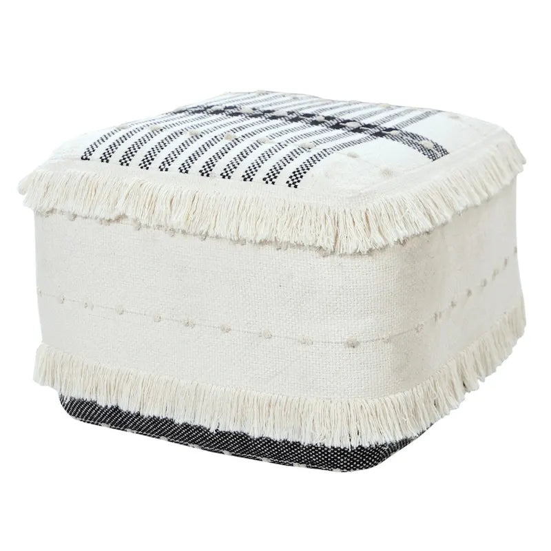 18 Ottomans en coton 100 % blanc