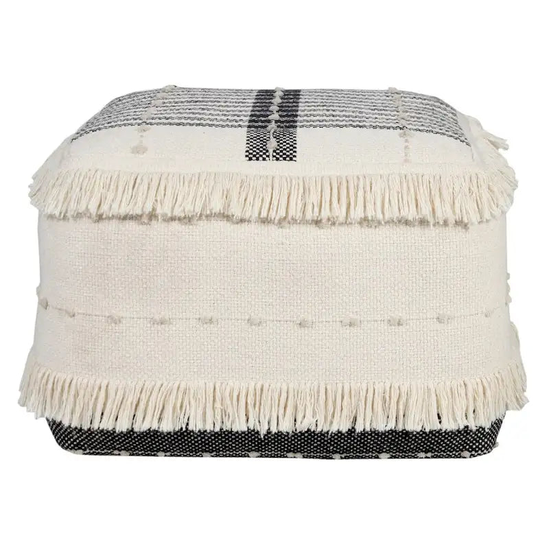 18 Ottomans en coton 100 % blanc
