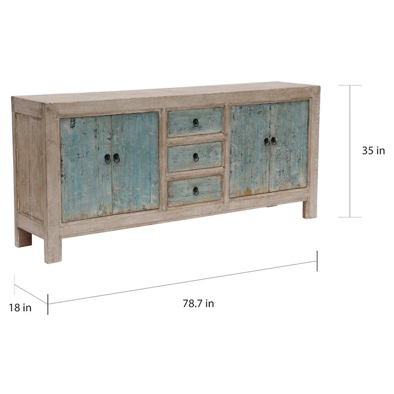 Buffet 3 tiroirs Shandong en bois recyclé - 3 tiroirs