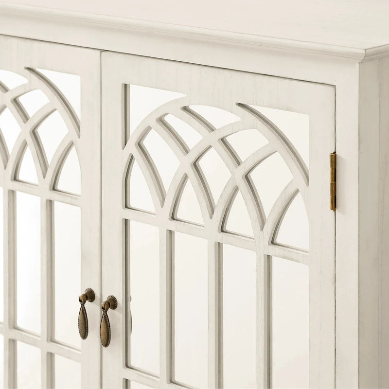Buffet en bois avec portes miroirs