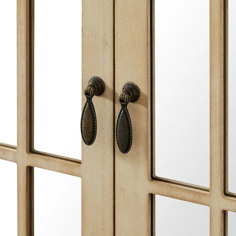 Buffet en bois avec portes miroirs