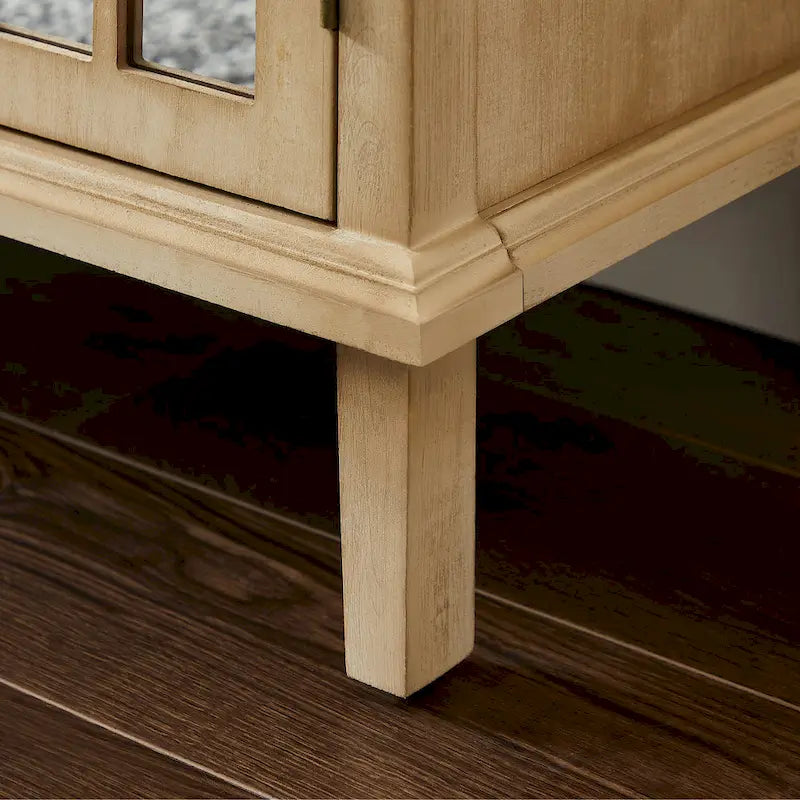 Buffet en bois avec portes miroirs
