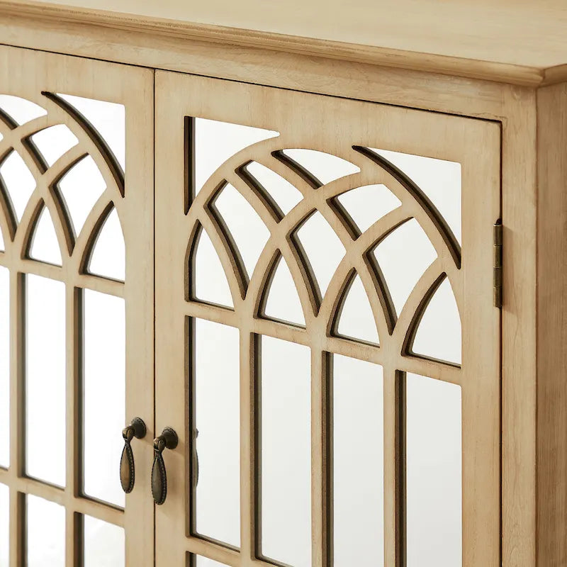 Buffet en bois avec portes miroirs