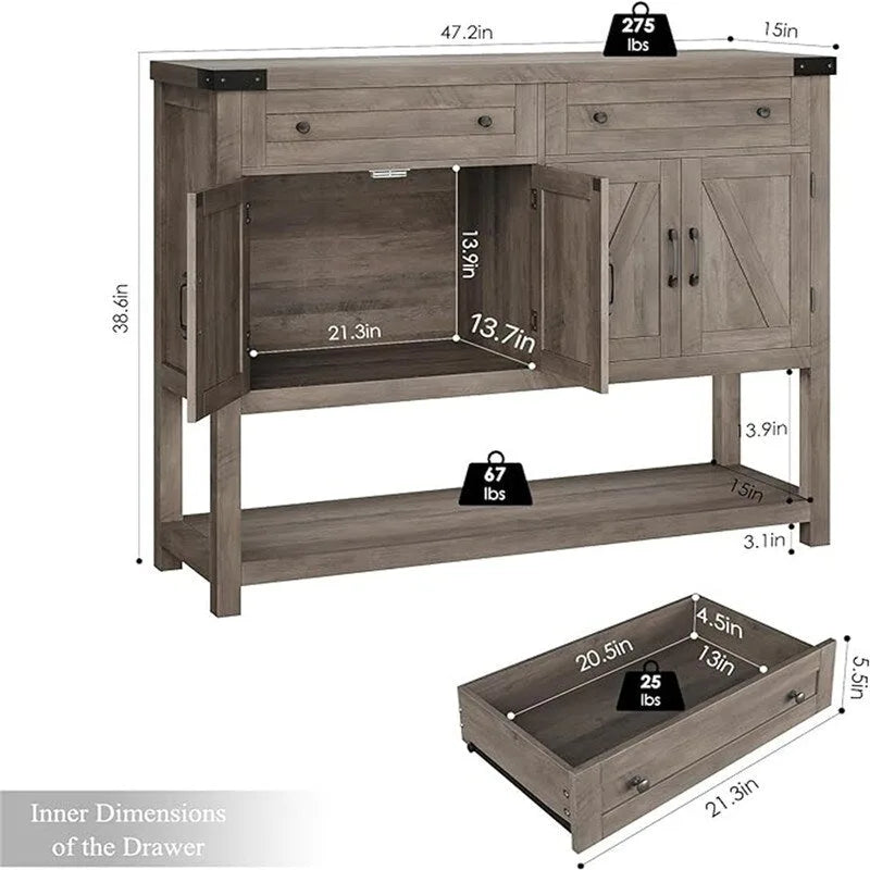Buffet – 14.96P x 47.24L x 38.58H