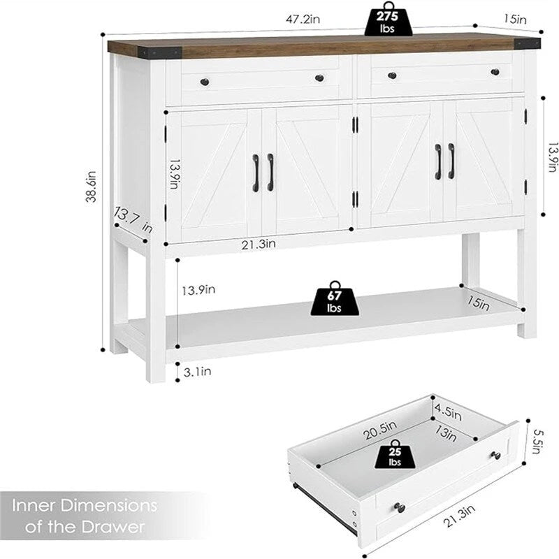 Buffet – 14.96P x 47.24L x 38.58H