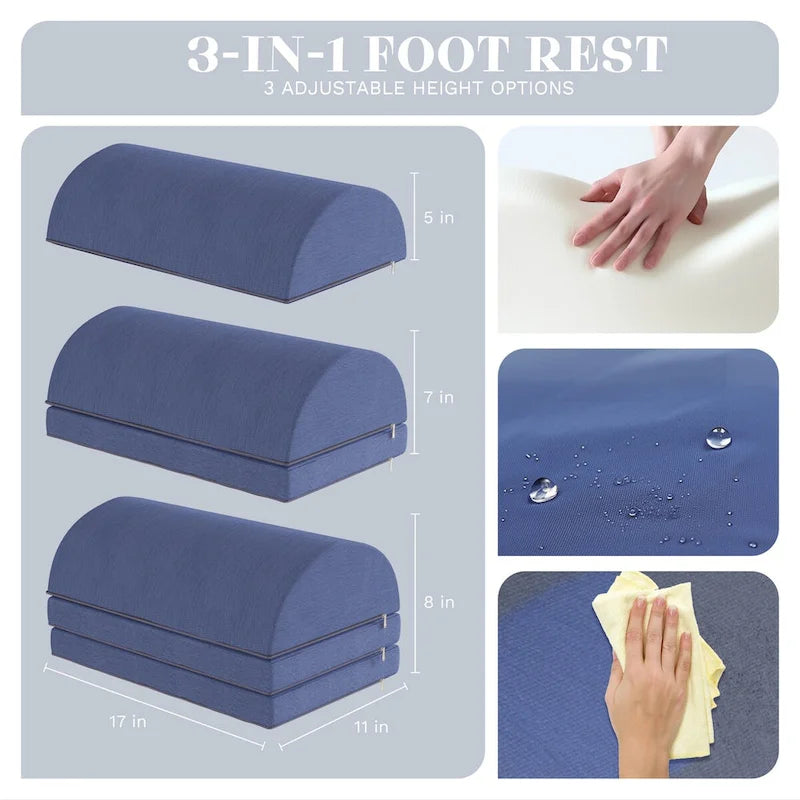 Repose-pieds ergonomique et tabouret repose-pieds de bureau réglable en hauteur pour un soutien sous le bureau
