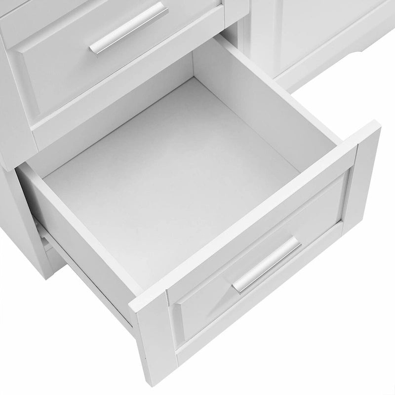 Meuble de rangement haut et large avec portes et trois tiroirs
