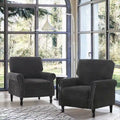 Fauteuil rembourré moderne avec garniture cloutée (lot de 2)