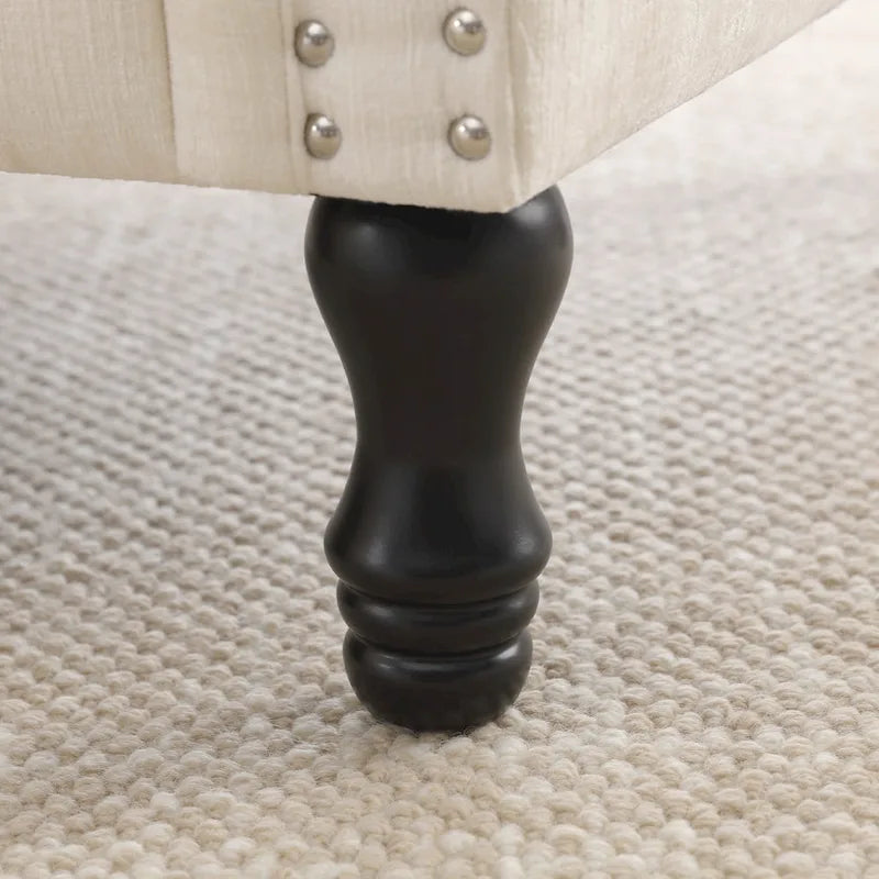 Fauteuil rembourré moderne avec garniture cloutée (lot de 2)