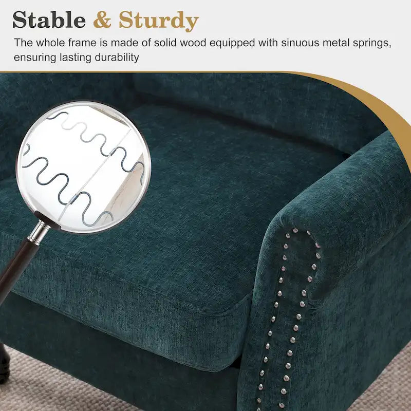 Fauteuil rembourré moderne avec garniture cloutée (lot de 2)