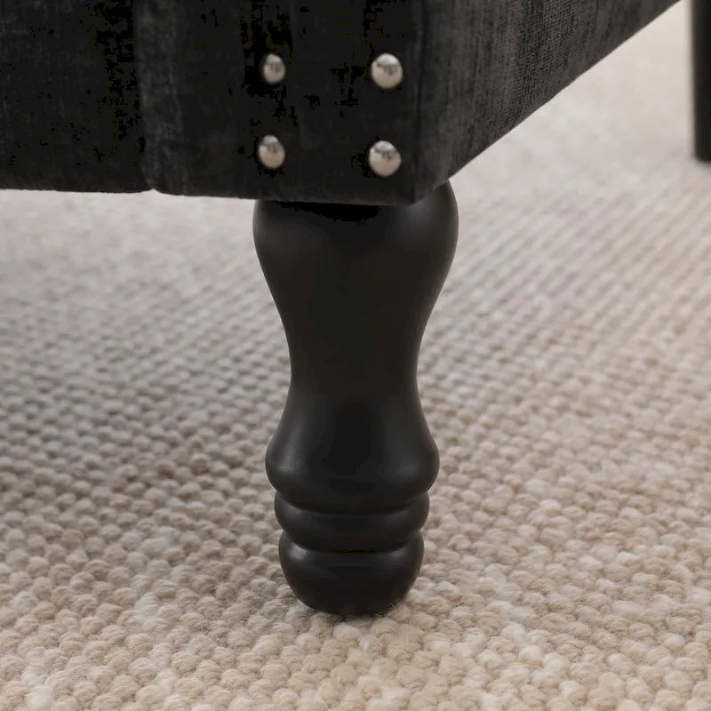 Fauteuil rembourré moderne avec garniture cloutée (lot de 2)