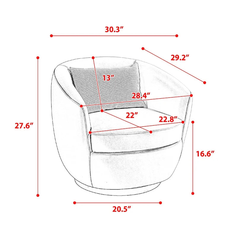 Fauteuil pivotant cylindrique de salon moderne