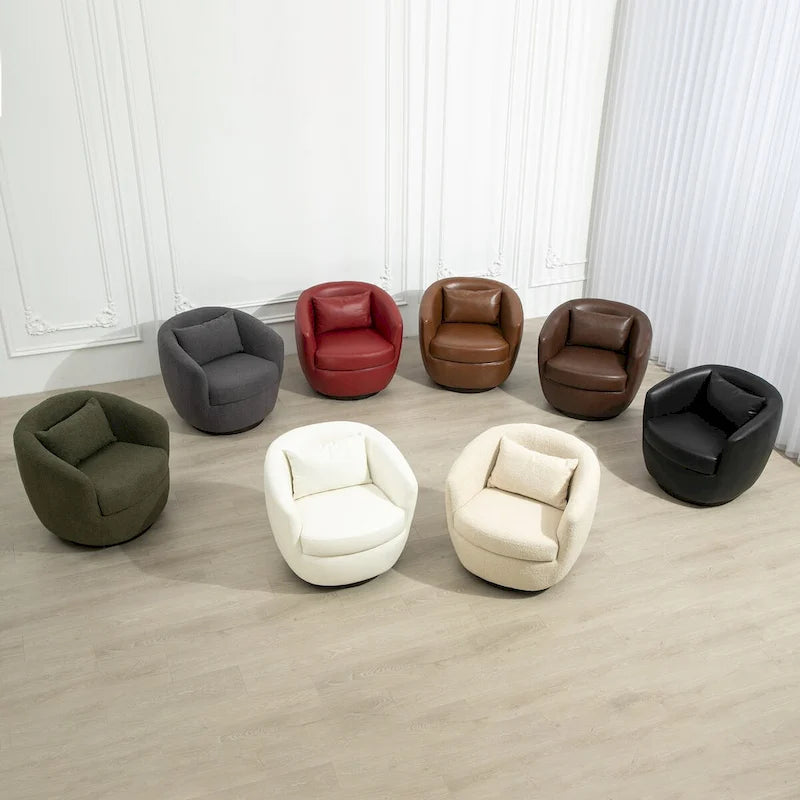 Fauteuil pivotant cylindrique de salon moderne