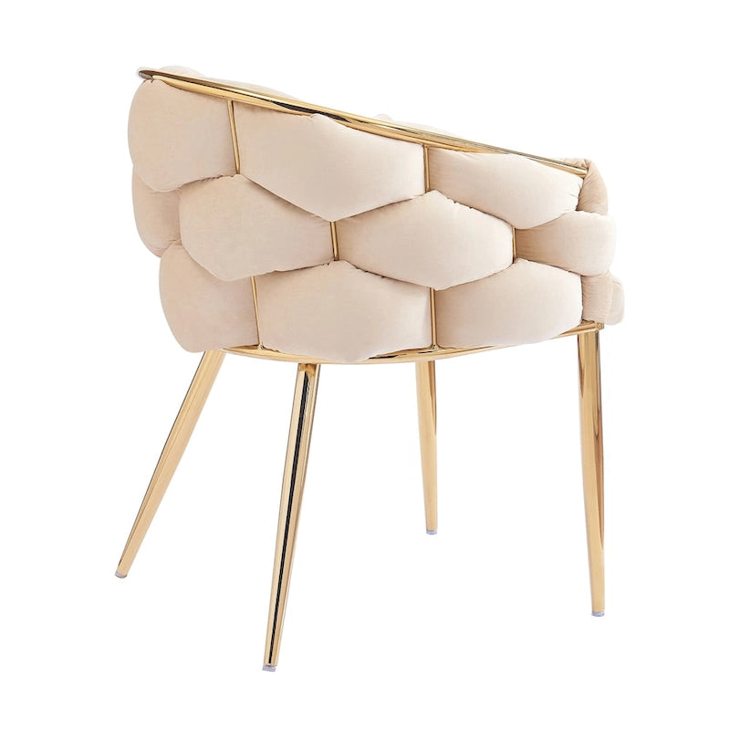 Fauteuil d'appoint de luxe fait à la main avec pieds dorés, fauteuil moderne en velours pour salon et chambre à coucher