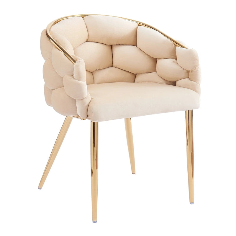 Fauteuil d'appoint de luxe fait à la main avec pieds dorés, fauteuil moderne en velours pour salon et chambre à coucher