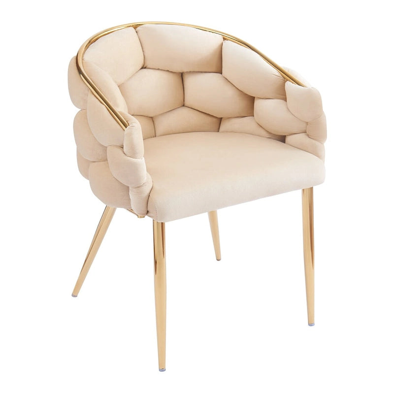 Fauteuil d'appoint de luxe fait à la main avec pieds dorés, fauteuil moderne en velours pour salon et chambre à coucher