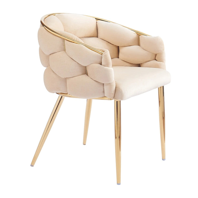 Fauteuil d'appoint de luxe fait à la main avec pieds dorés, fauteuil moderne en velours pour salon et chambre à coucher