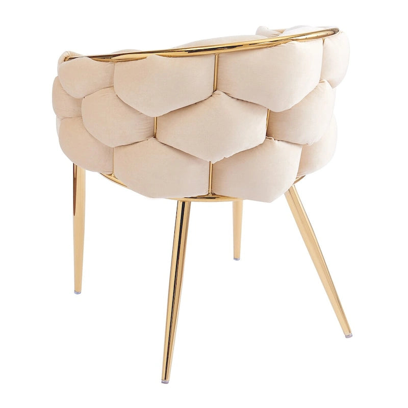 Fauteuil d'appoint de luxe fait à la main avec pieds dorés, fauteuil moderne en velours pour salon et chambre à coucher
