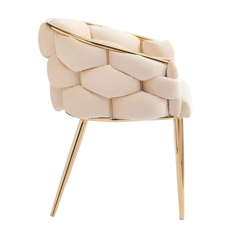 Fauteuil d'appoint de luxe fait à la main avec pieds dorés, fauteuil moderne en velours pour salon et chambre à coucher
