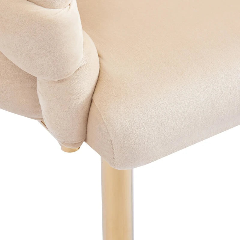 Fauteuil d'appoint de luxe fait à la main avec pieds dorés, fauteuil moderne en velours pour salon et chambre à coucher