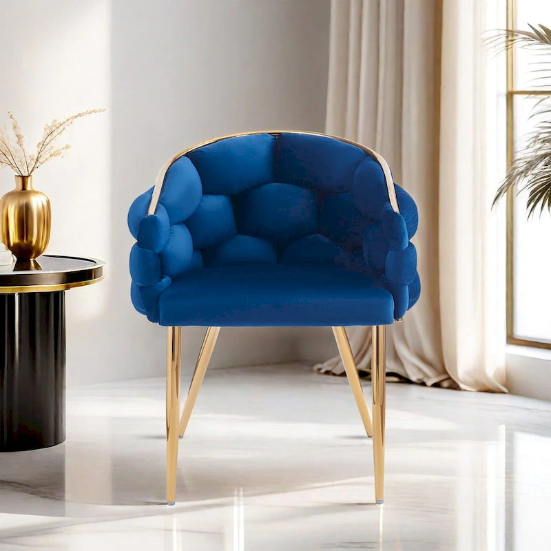 Fauteuil d'appoint de luxe fait à la main avec pieds dorés, fauteuil moderne en velours pour salon et chambre à coucher