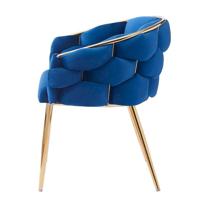 Fauteuil d'appoint de luxe fait à la main avec pieds dorés, fauteuil moderne en velours pour salon et chambre à coucher