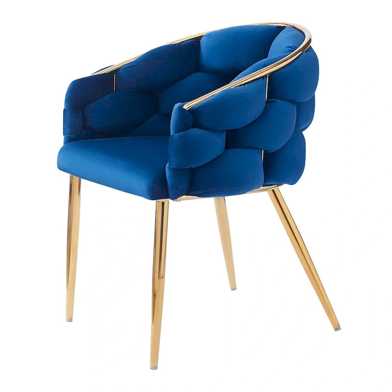 Fauteuil d'appoint de luxe fait à la main avec pieds dorés, fauteuil moderne en velours pour salon et chambre à coucher