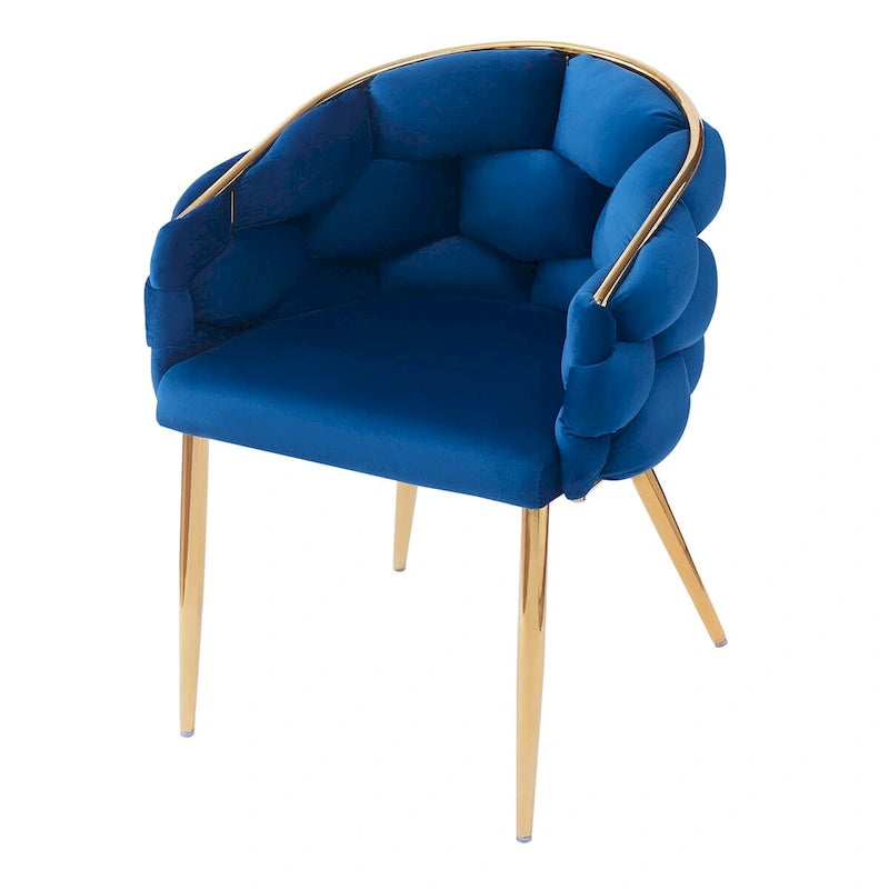 Fauteuil d'appoint de luxe fait à la main avec pieds dorés, fauteuil moderne en velours pour salon et chambre à coucher
