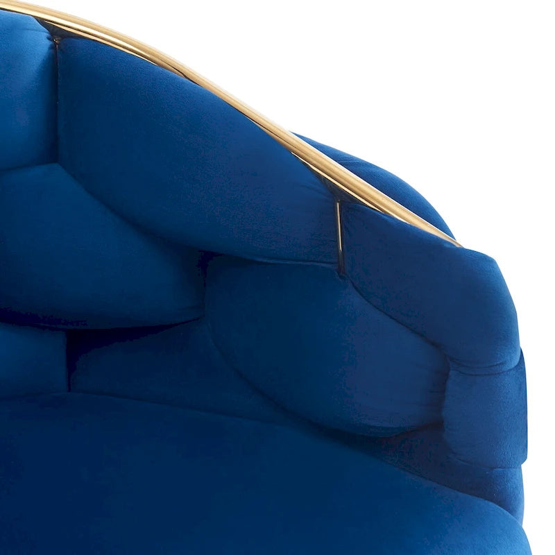 Fauteuil d'appoint de luxe fait à la main avec pieds dorés, fauteuil moderne en velours pour salon et chambre à coucher