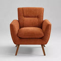 Fauteuil d'appoint confortable Art Leon en flanelle jacquard avec pieds en bois