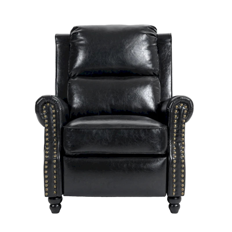 Lot de 2 fauteuils inclinables modernes à assise rembourrée en cuir PU/tissu