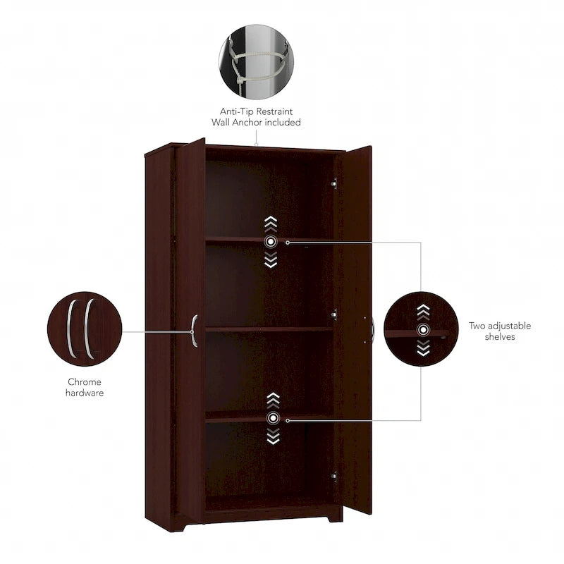 Armoire haute de rangement Cabot avec portes par Bush Furniture